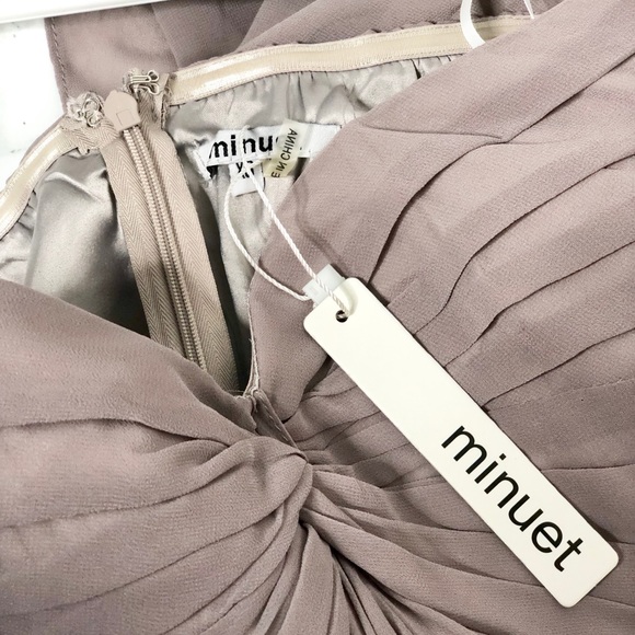 Mauve Dress XS formal bridesmaid strapless prom - Picture 3 of 5